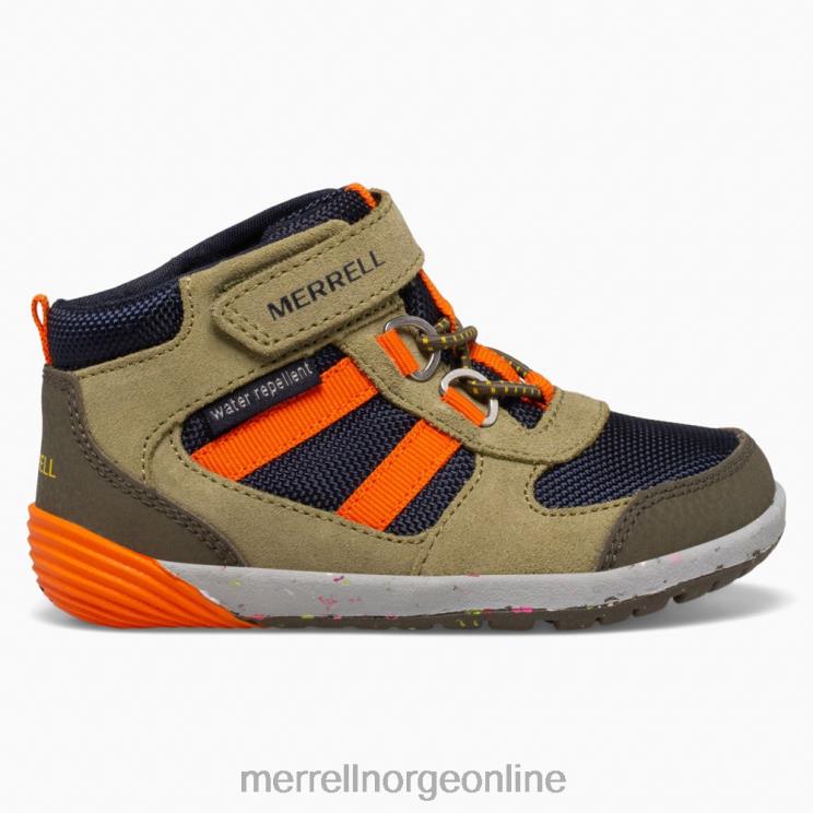 Merrell barn 004LV1457 bare steps ridge jr hiker (ml266269) sko oliven/marine/oransje