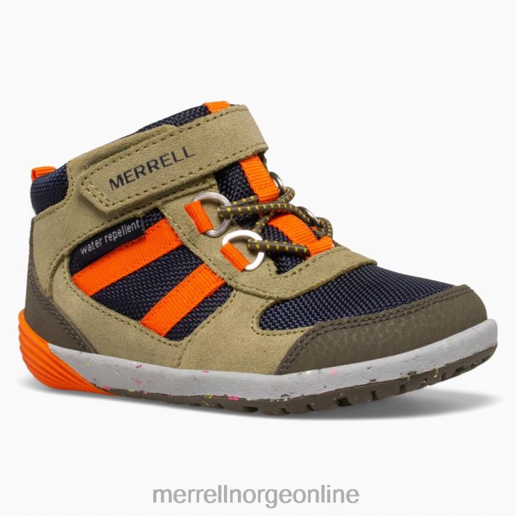 Merrell barn 004LV1457 bare steps ridge jr hiker (ml266269) sko oliven/marine/oransje