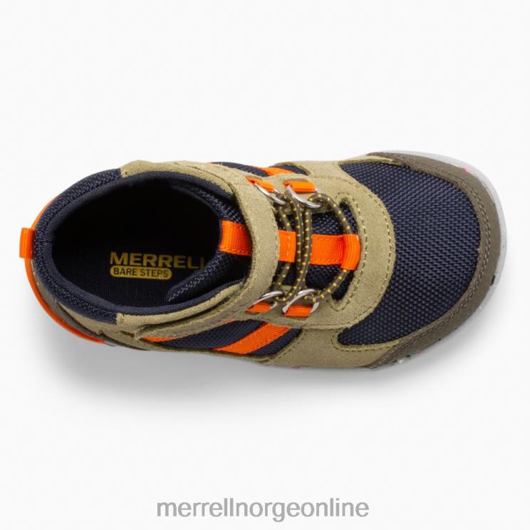 Merrell barn 004LV1457 bare steps ridge jr hiker (ml266269) sko oliven/marine/oransje