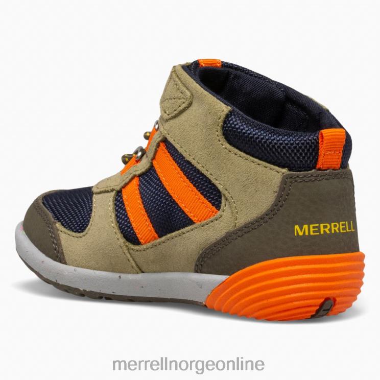 Merrell barn 004LV1457 bare steps ridge jr hiker (ml266269) sko oliven/marine/oransje