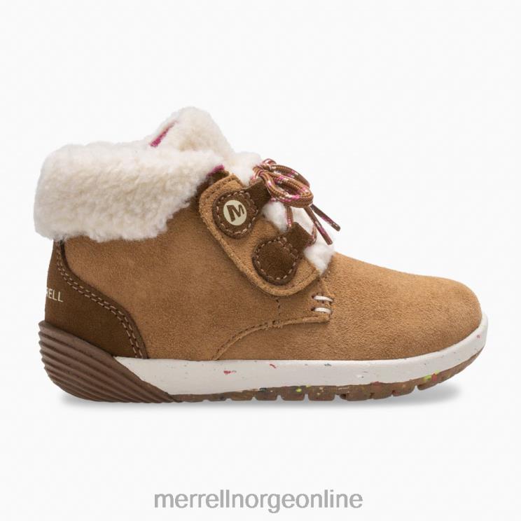 Merrell barn 004LV1468 bare steps kakao jr. oppstart (ml163228) sko kastanje semsket skinn