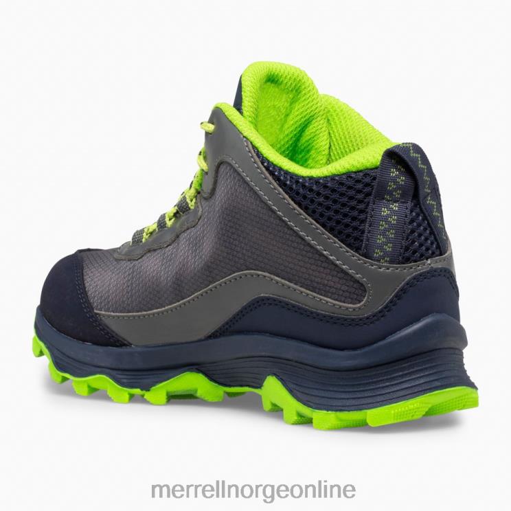 Merrell barn 004LV1383 moab speed mid vanntett (mk265212) sko marine/grå/lime