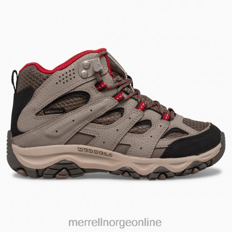 Merrell barn 004LV1430 moab 3 mid vanntett støvel (mk265701) sko steinblokk/rød