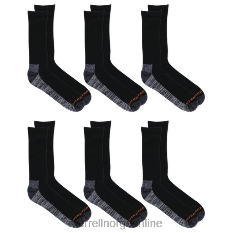 Merrell unisex 004LV266 work crew sokk 6 pack (jss26719-010) tilbehør svart