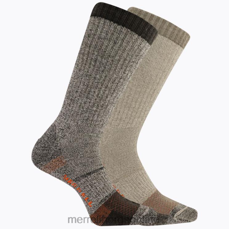 Merrell unisex 004LV315 robust ståltåbesetningssokk 2-pakning (jss26717-238) tilbehør brun ass.