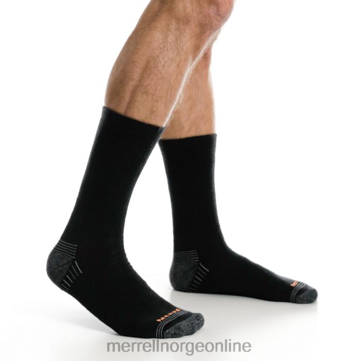 Merrell unisex 004LV771 hiker crew sokk 3-pakning (jsf24699-012) tilbehør svart